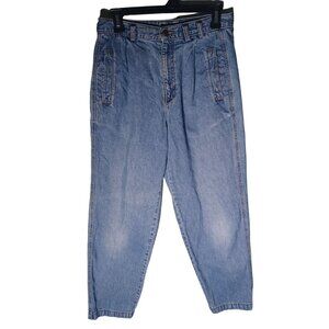Vintage Liz Wear Jeans Womens 12 P High-Waisted 90s Denim Pleated Mom Tapered